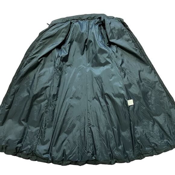 VTG 80s Puff Shoulder Full Zip Down Feather Puffer Coat in Black SZ 10 - Picture 8 of 13